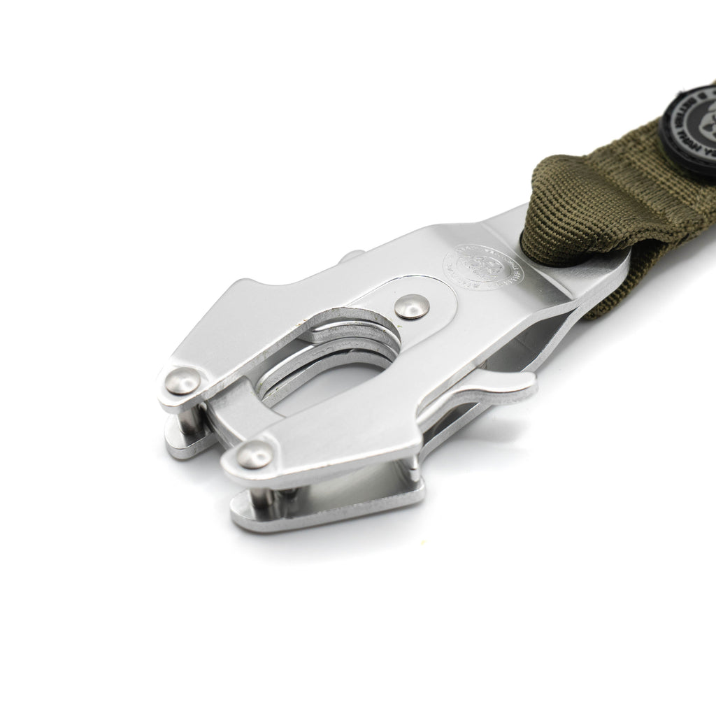 BTactical™ Nylon Frog Clip Dog Lead with Padded Handle | Khaki Green