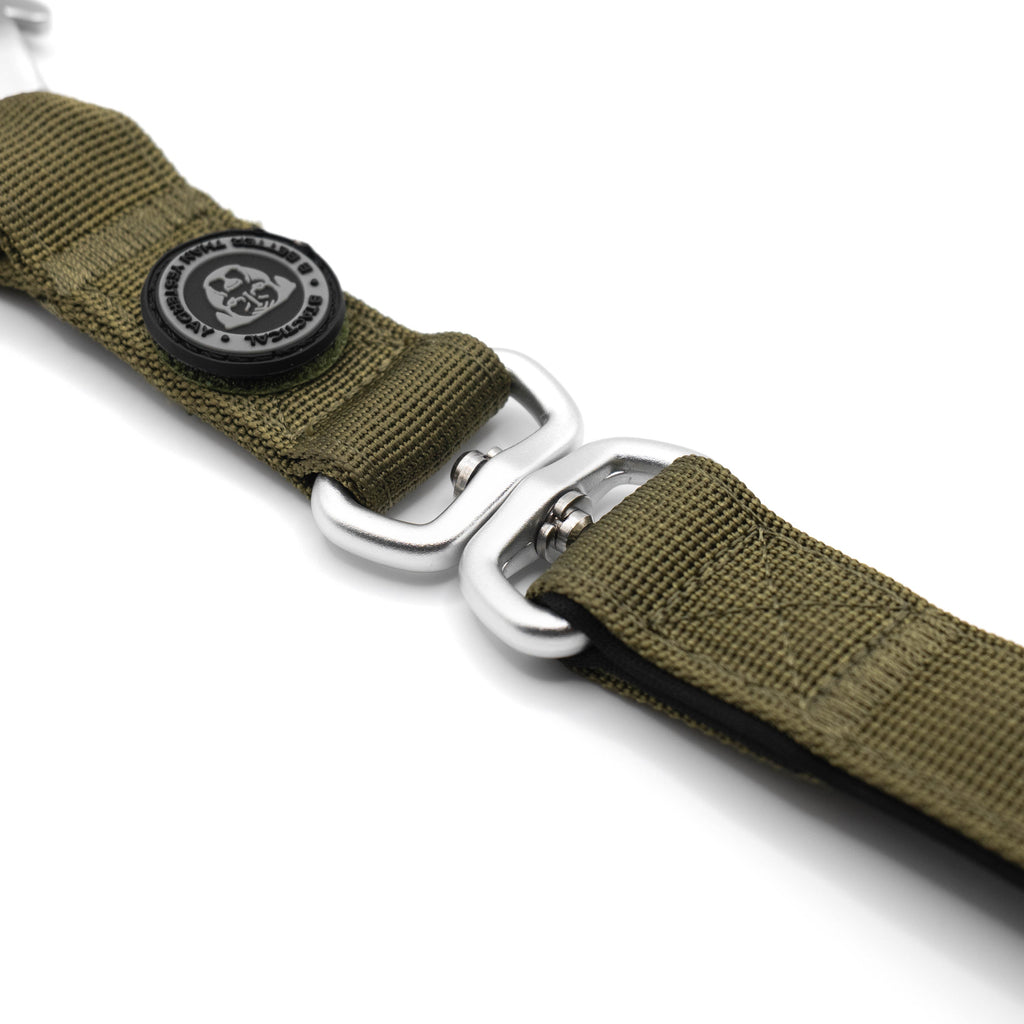 BTactical™ Nylon Frog Clip Dog Lead with Padded Handle | Khaki Green