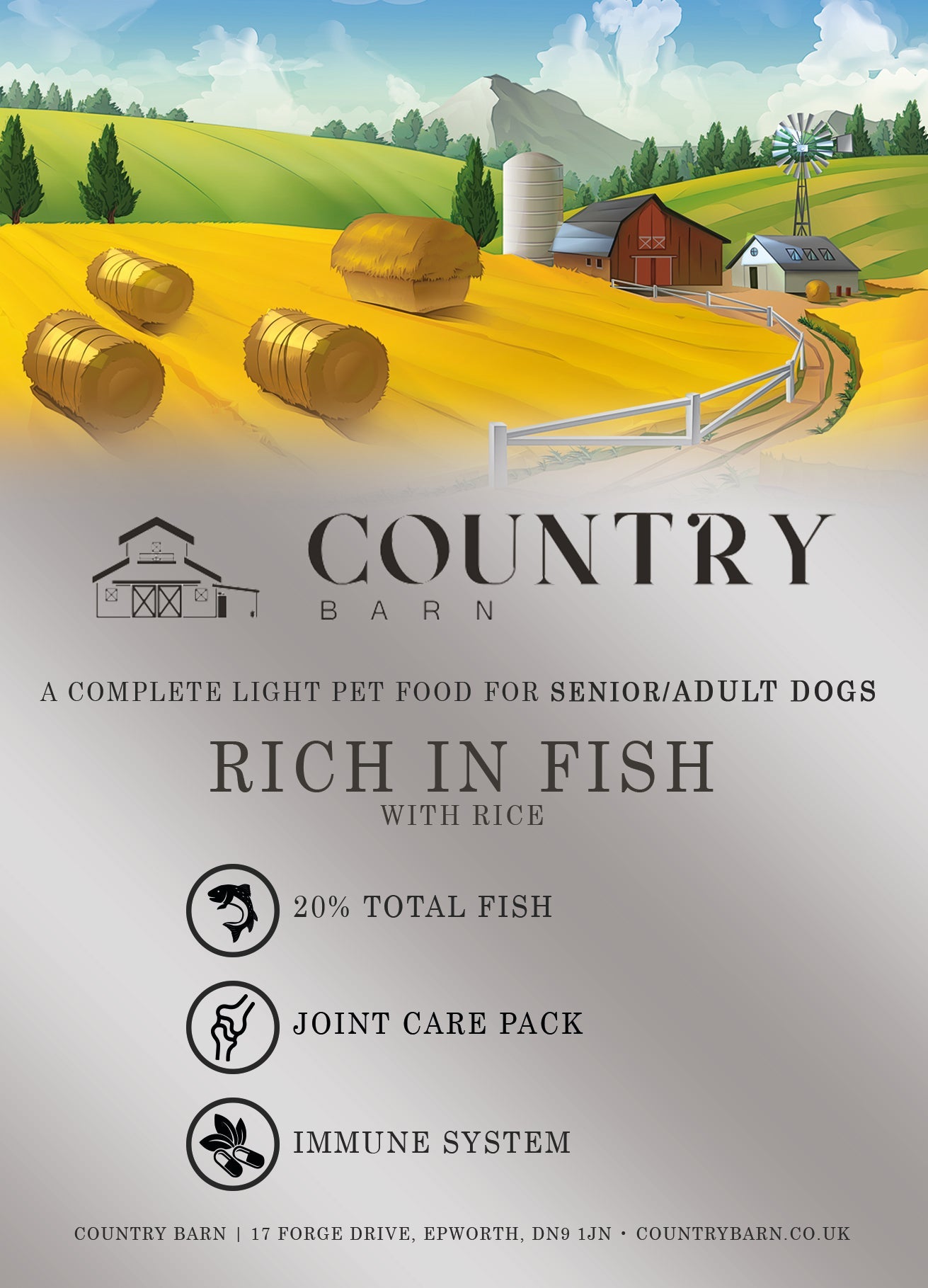 White Fish & Rice Dog Food | Super Premium Hypoallergenic Kibble for Adult Dogs | 12kg