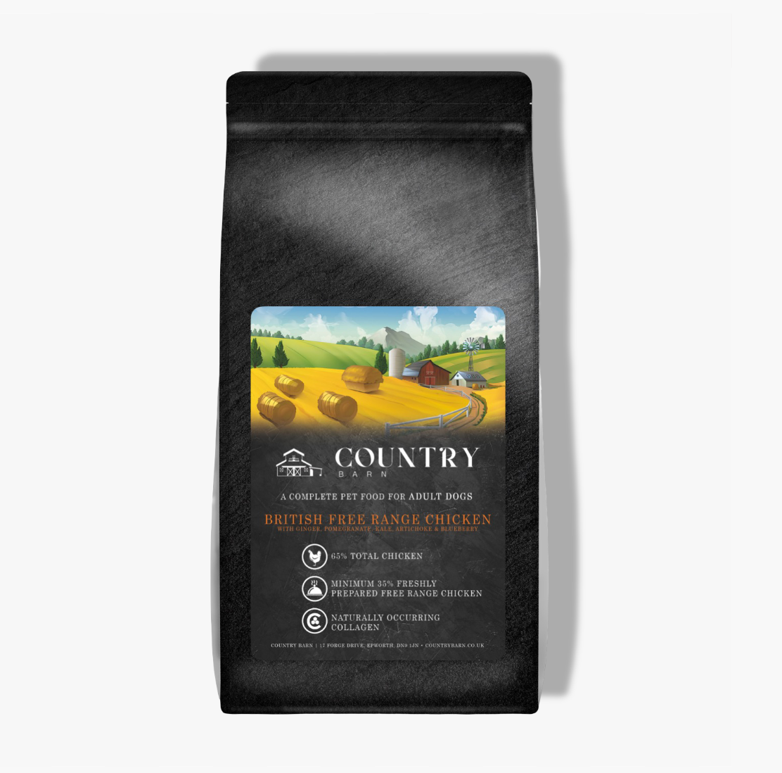 Country Barn Superfood British Free-Range Chicken with Ginger, Pomegranate, Kale, Artichoke & Blueberry | Grain-Free Adult Dog Food