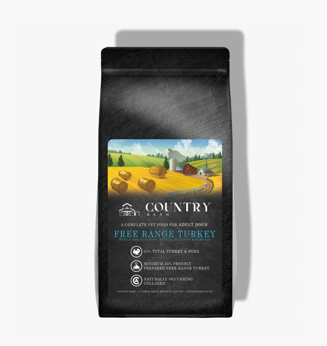 Country Barn Superfood Free-Range Turkey & Pork with Parsley, Papaya, Nettle, Zucchini & Pumpkin | Grain-Free Adult Dog Food