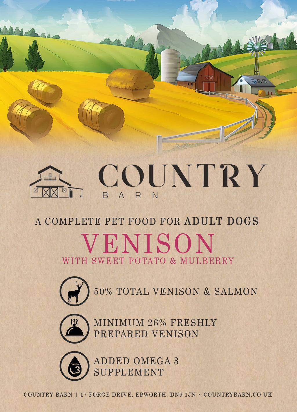 Grain Free Venison & Mulberry Dry Dog Food | Adult Dogs