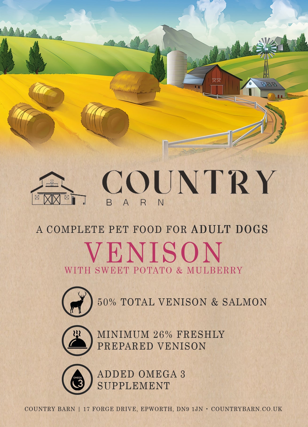 Grain Free Venison & Mulberry Dry Dog Food | Adult Dogs
