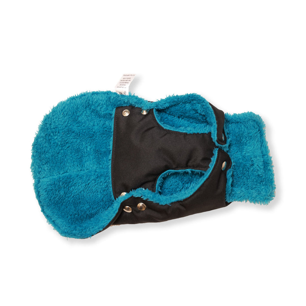 Soho Poms Teddy Bear Waterproof Dog Jacket | Black & Teal