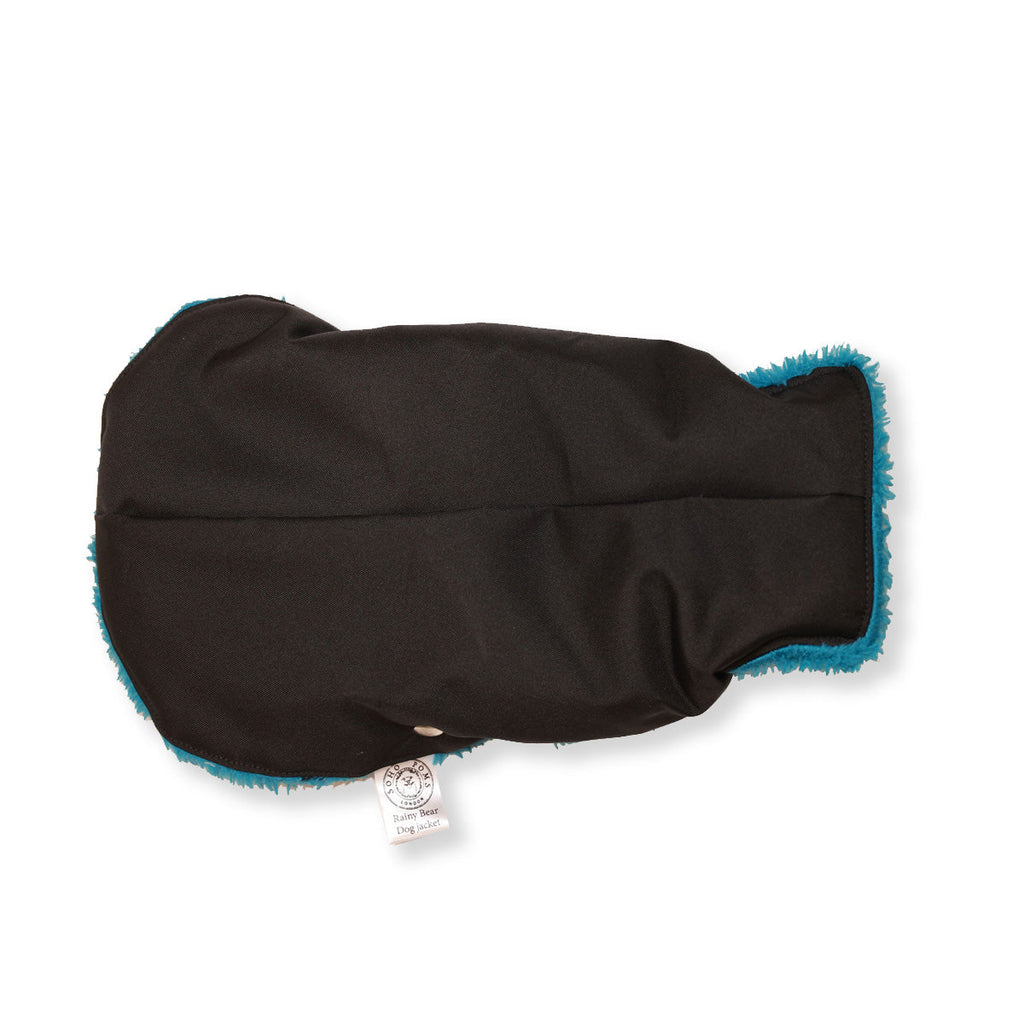 Soho Poms Teddy Bear Waterproof Dog Jacket | Black & Teal