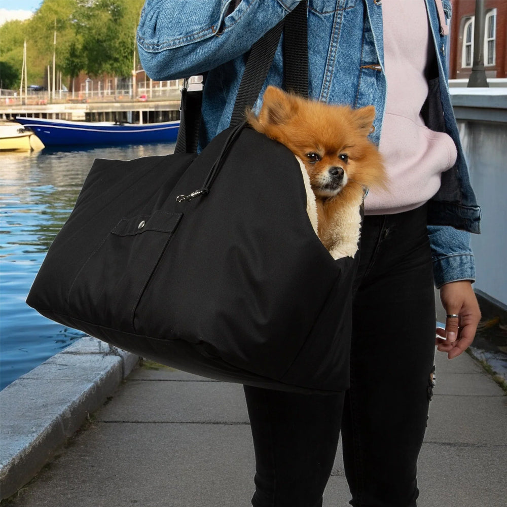 Rainy Bear Luxury Waterproof Dog Carrier – All Black Zip Top | Soho Poms