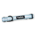 Pastel blue dog collar with PupClub logo and black buckle, adjustable strap