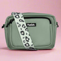 Crossbody Dog Walking Bag - Vegan Leather Sage Green