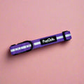 PuraPup lilac purple dog collar with white striped webbing and black buckle