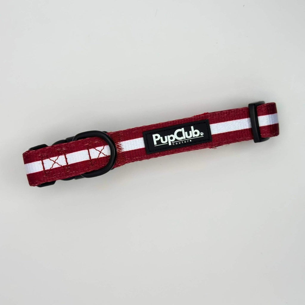 Berry Red Dog Collar | Adjustable Neoprene-Lined Collar for Dogs