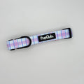 Pink Tartan Dog Collar | Adjustable Neoprene-Lined Collar for Dogs