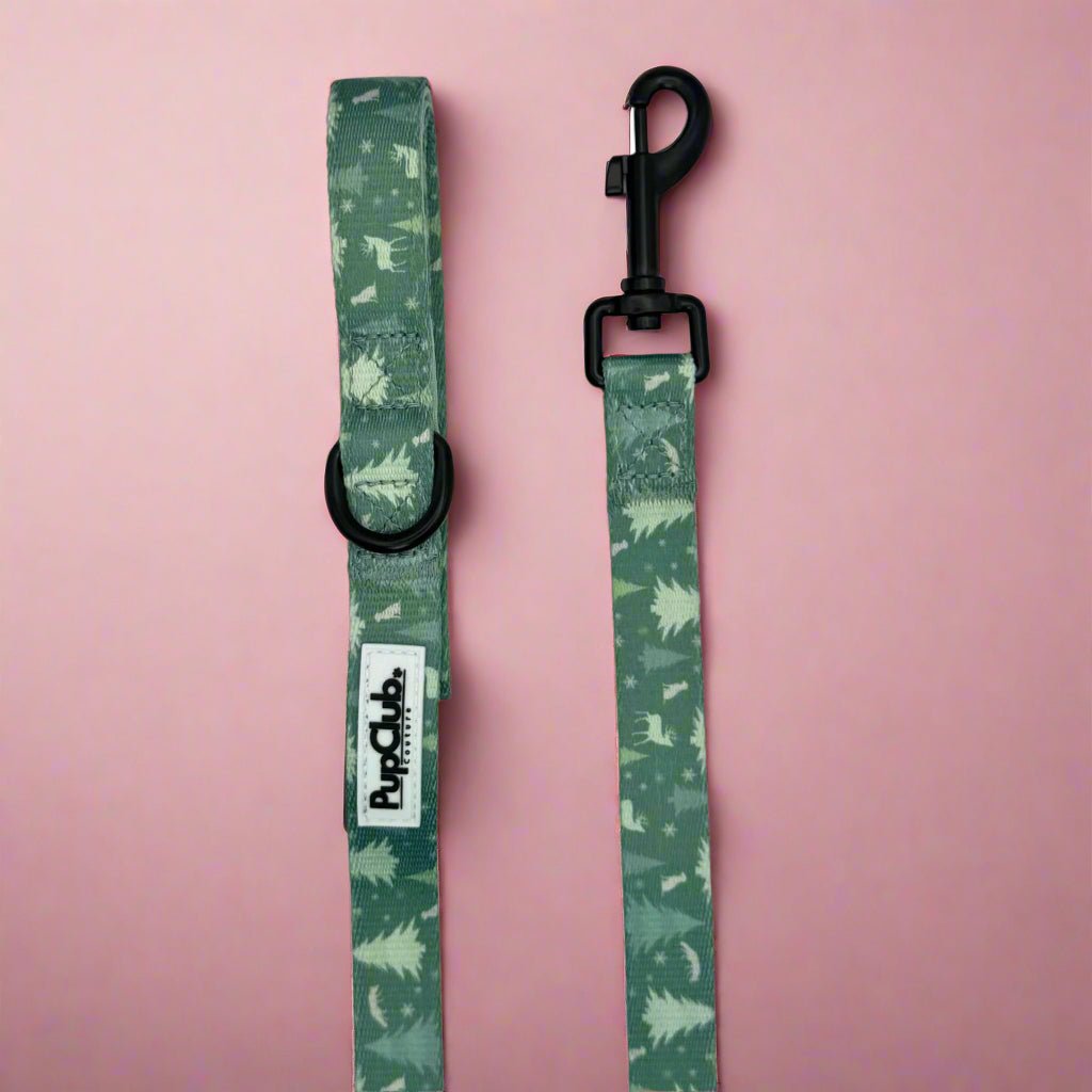 Evergreen Trails Dog Lead | Forest Print 5ft Padded Neoprene Lead