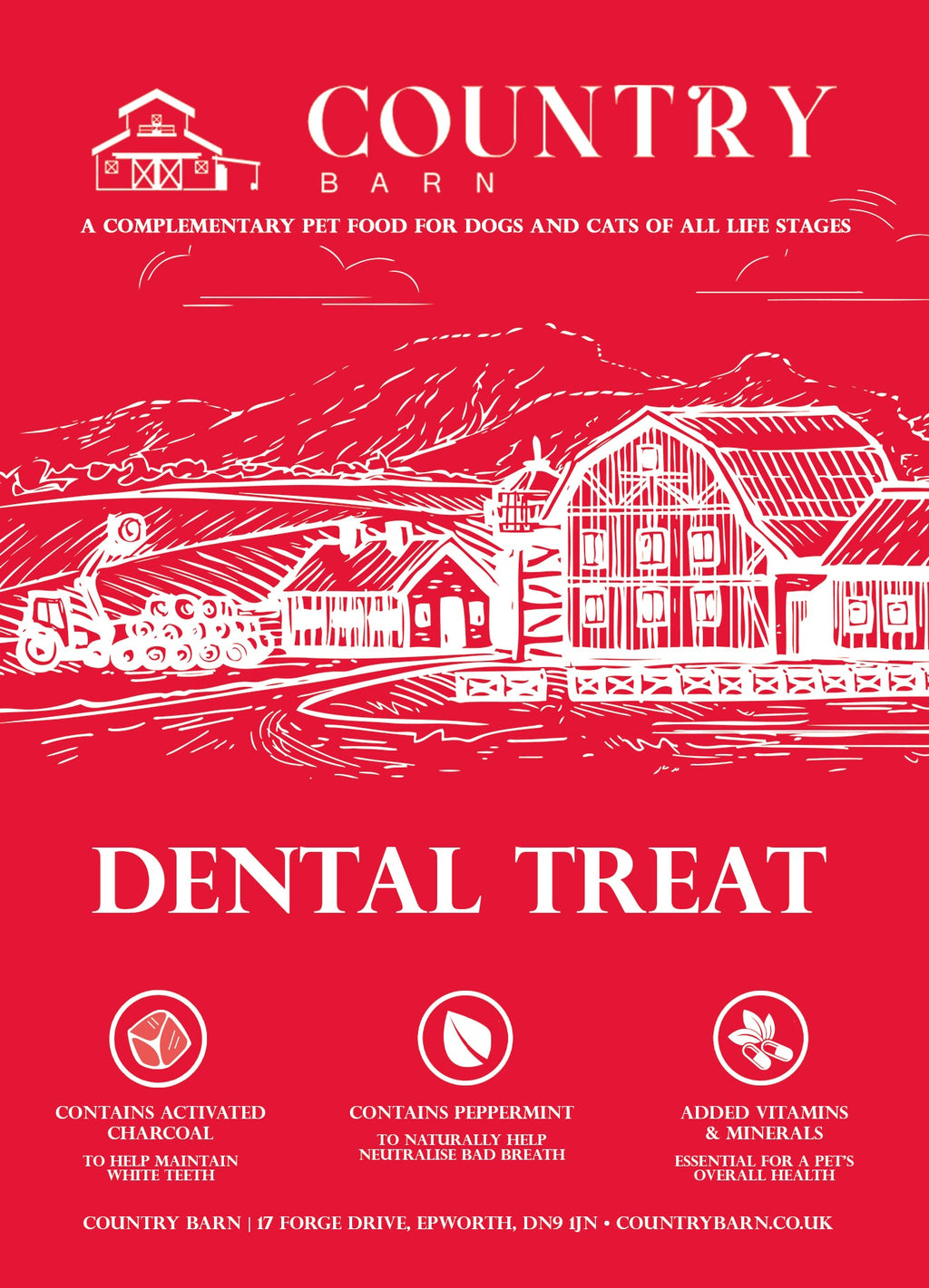 Country Barn Turkey Dental Bites | Activated Charcoal & Peppermint Dog Treats