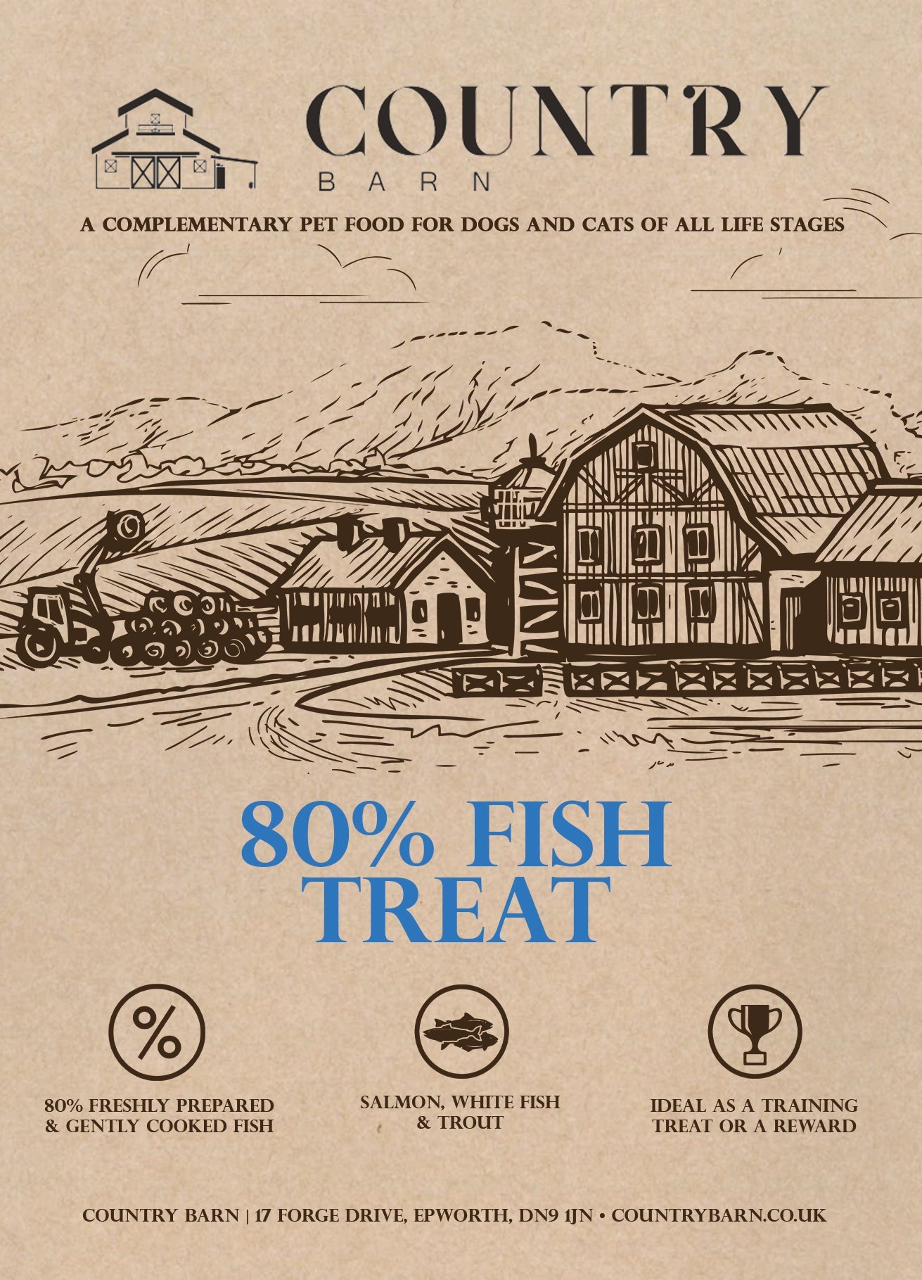 80% Salmon, Trout & White Fish High-Protein Dog Treats | 100g & 500g
