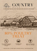 Country Barn Chicken, Duck & Turkey Dog Treats | 80% Freshly Prepared Poultry