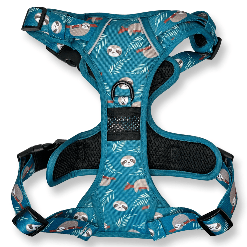 Lazy Sloth No-Pull Tactical Dog Harness – Mint Green Sloth Print | Pup Chic Boutique