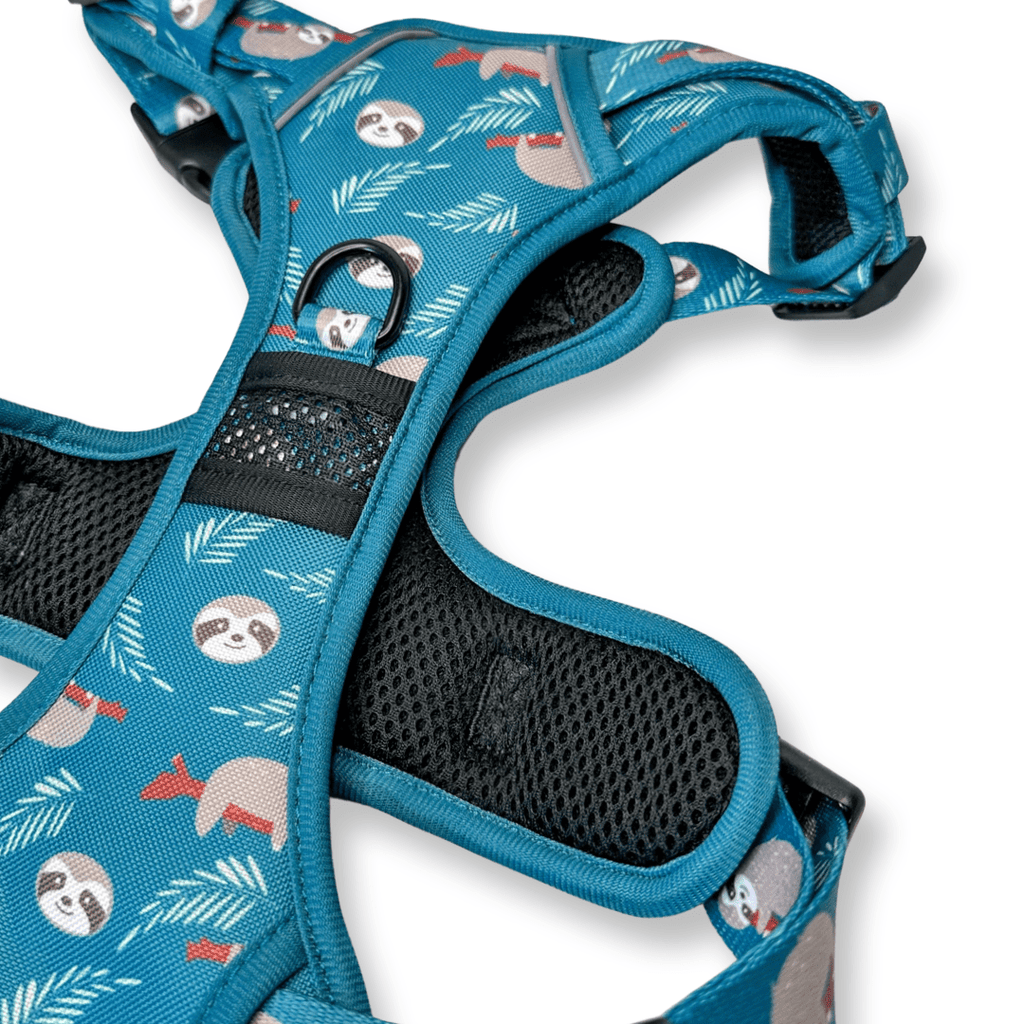 Lazy Sloth No-Pull Tactical Dog Harness – Mint Green Sloth Print | Pup Chic Boutique