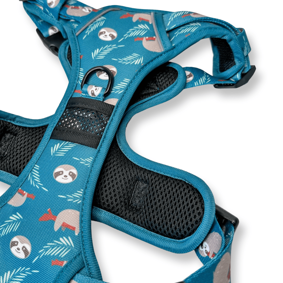 Lazy Sloth No-Pull Tactical Dog Harness – Mint Green Sloth Print | Pup Chic Boutique
