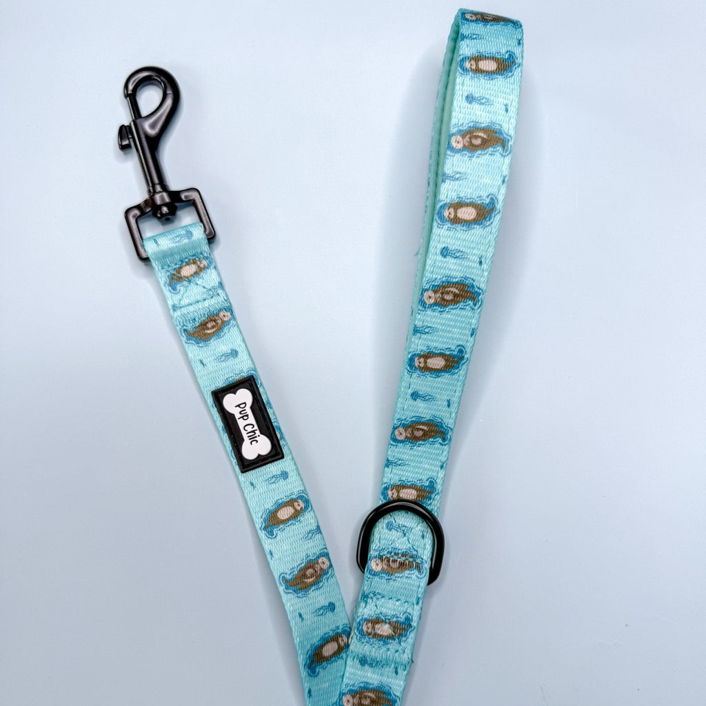 Otterly Lovely 5ft Dog Lead – Teal Otter Print | Pup Chic Boutique
