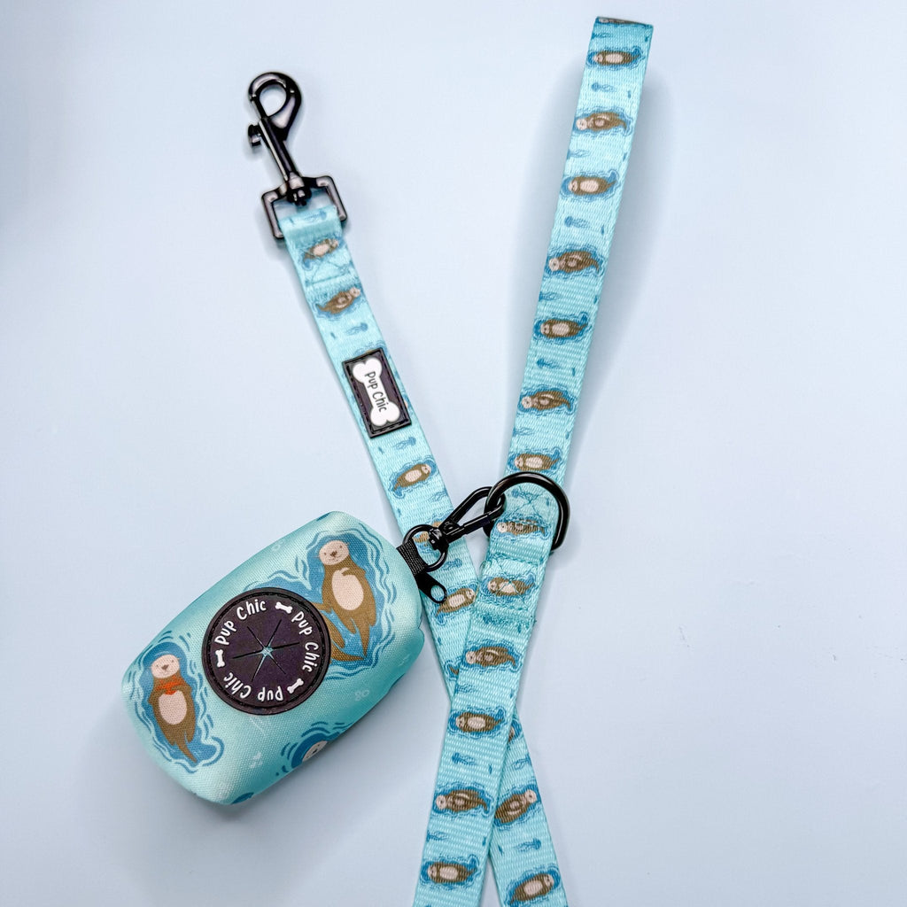 Otterly Lovely 5ft Dog Lead – Teal Otter Print | Pup Chic Boutique