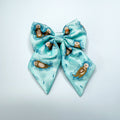 Otterly Lovely Sailor Bow – Teal Otter Print | Pup Chic Boutique