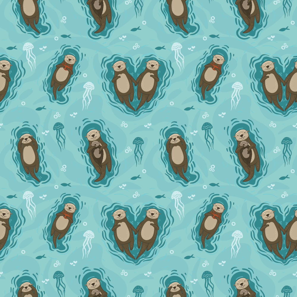 Otterly Lovely 5ft Dog Lead – Teal Otter Print | Pup Chic Boutique