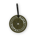 Khaki PupClub Poop Pocket round logo tag with black loop