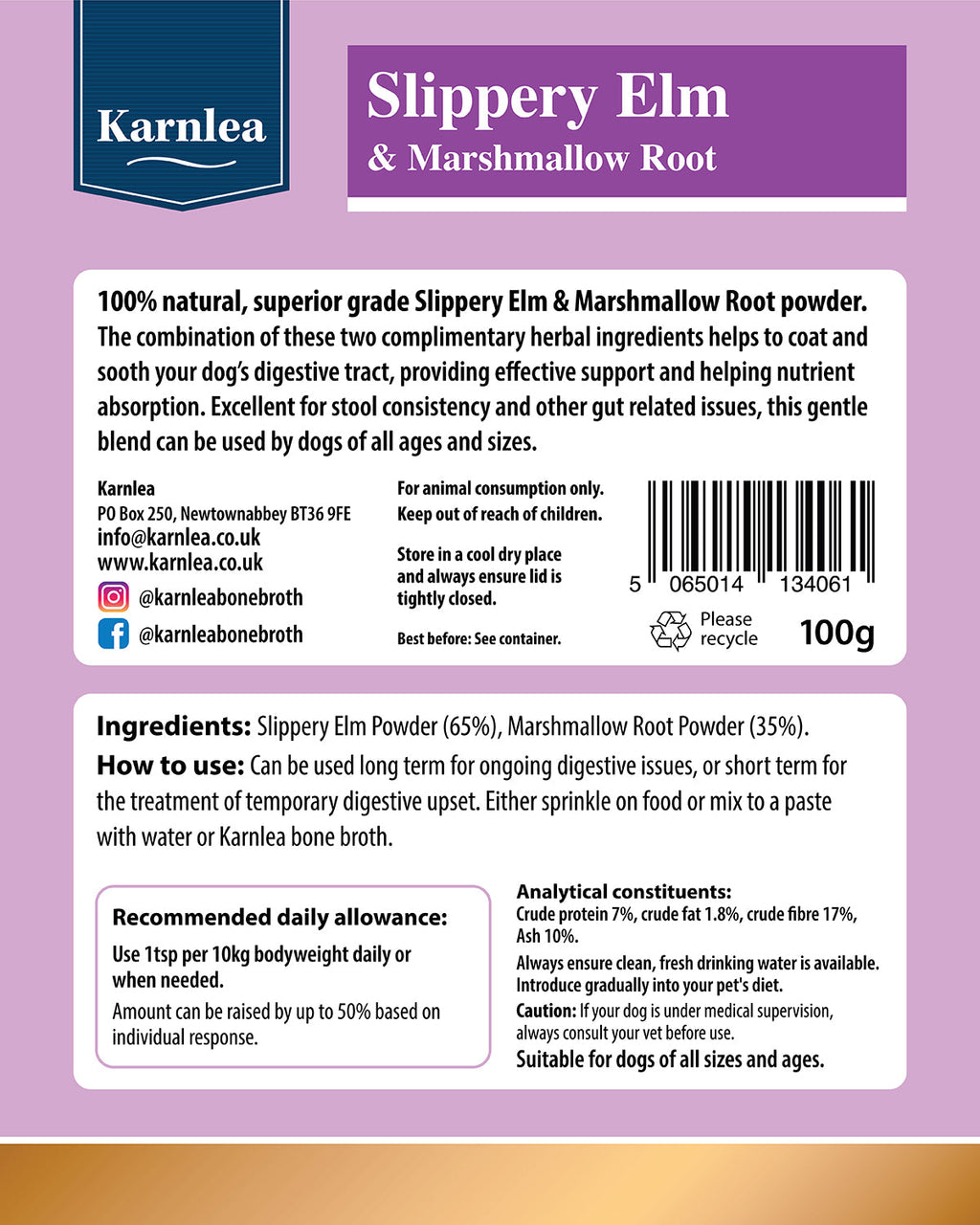 Slippery Elm & Marshmallow Root Powder - 100g
