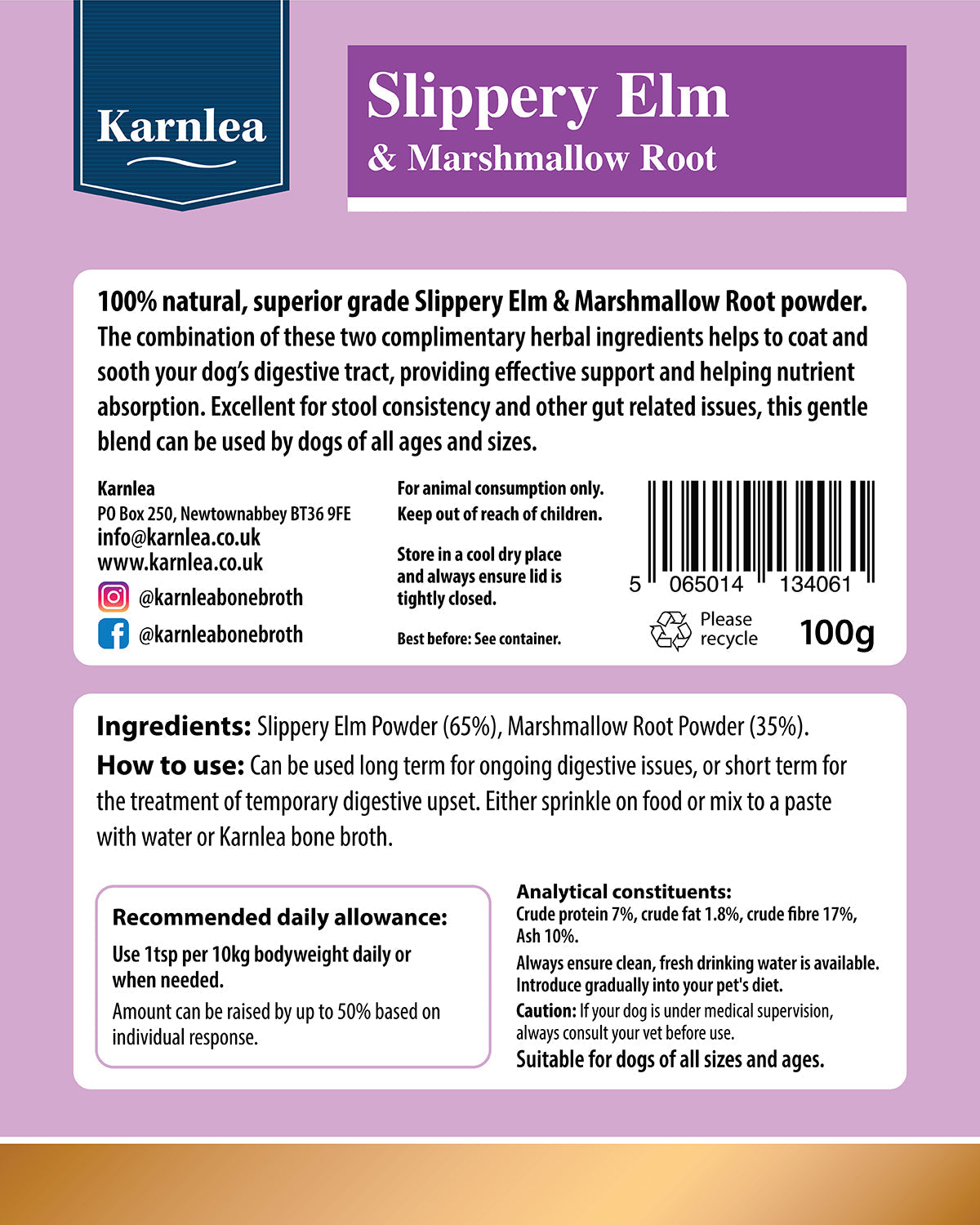 Slippery Elm & Marshmallow Root Powder - 100g