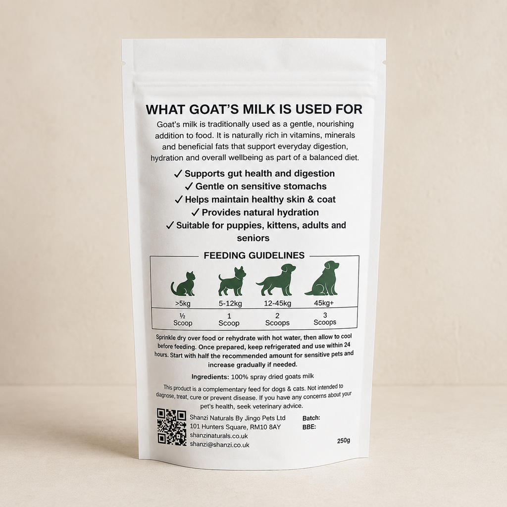 Whole Goat's Milk Powder for Dogs & Cats | Creamy Daily Nutrition & Enrichment Topper