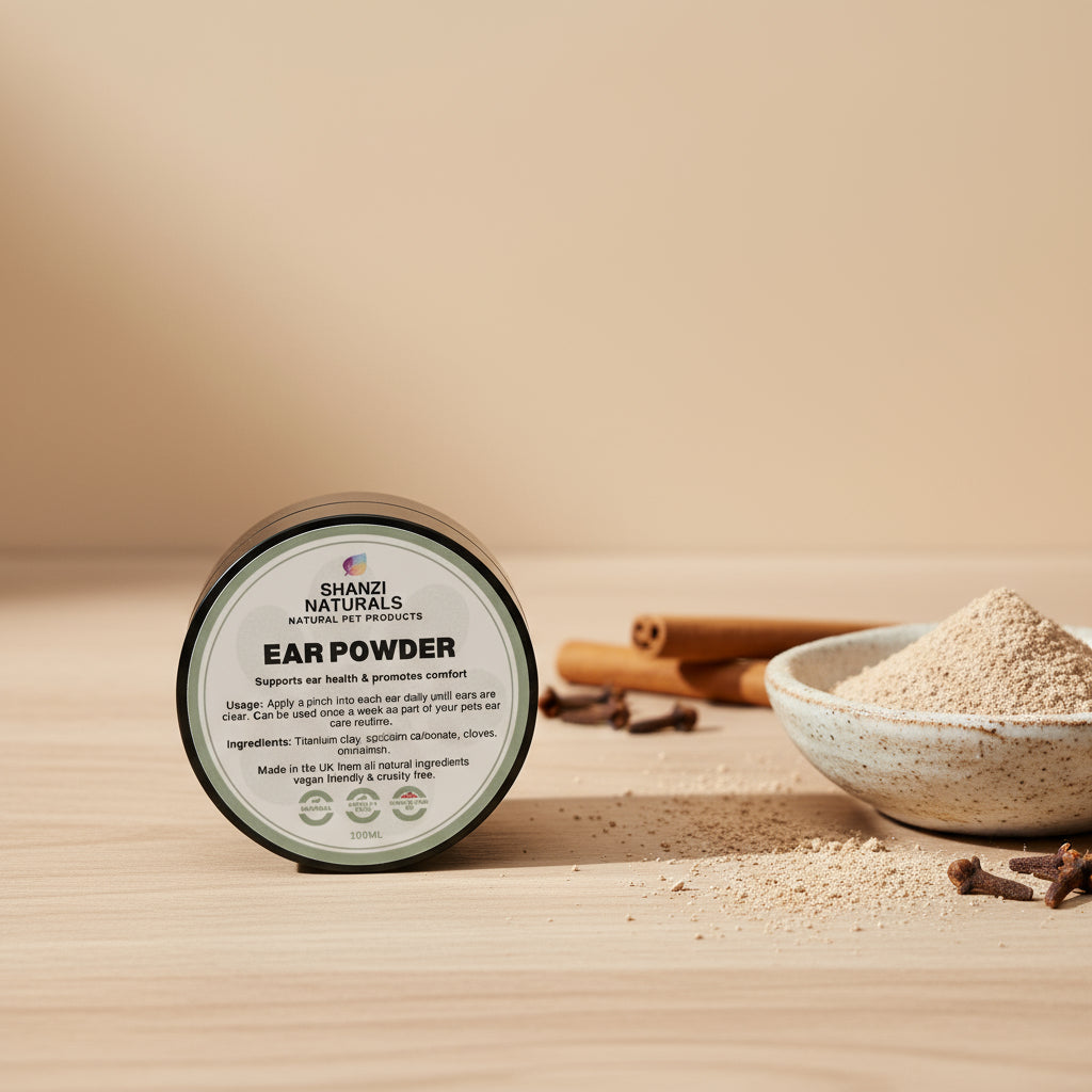 Dog & Cat Ear Powder for Damp, Waxy & Yeasty Ears – Natural Drying Powder