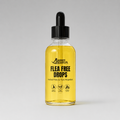 Yellow glass dropper bottle for dog flea and tick repellent, natural topical drops