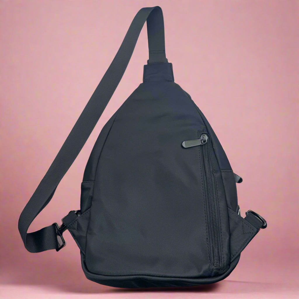 Dog Walking Sling Backpack – Black | Water Resistant | PupClub Couture