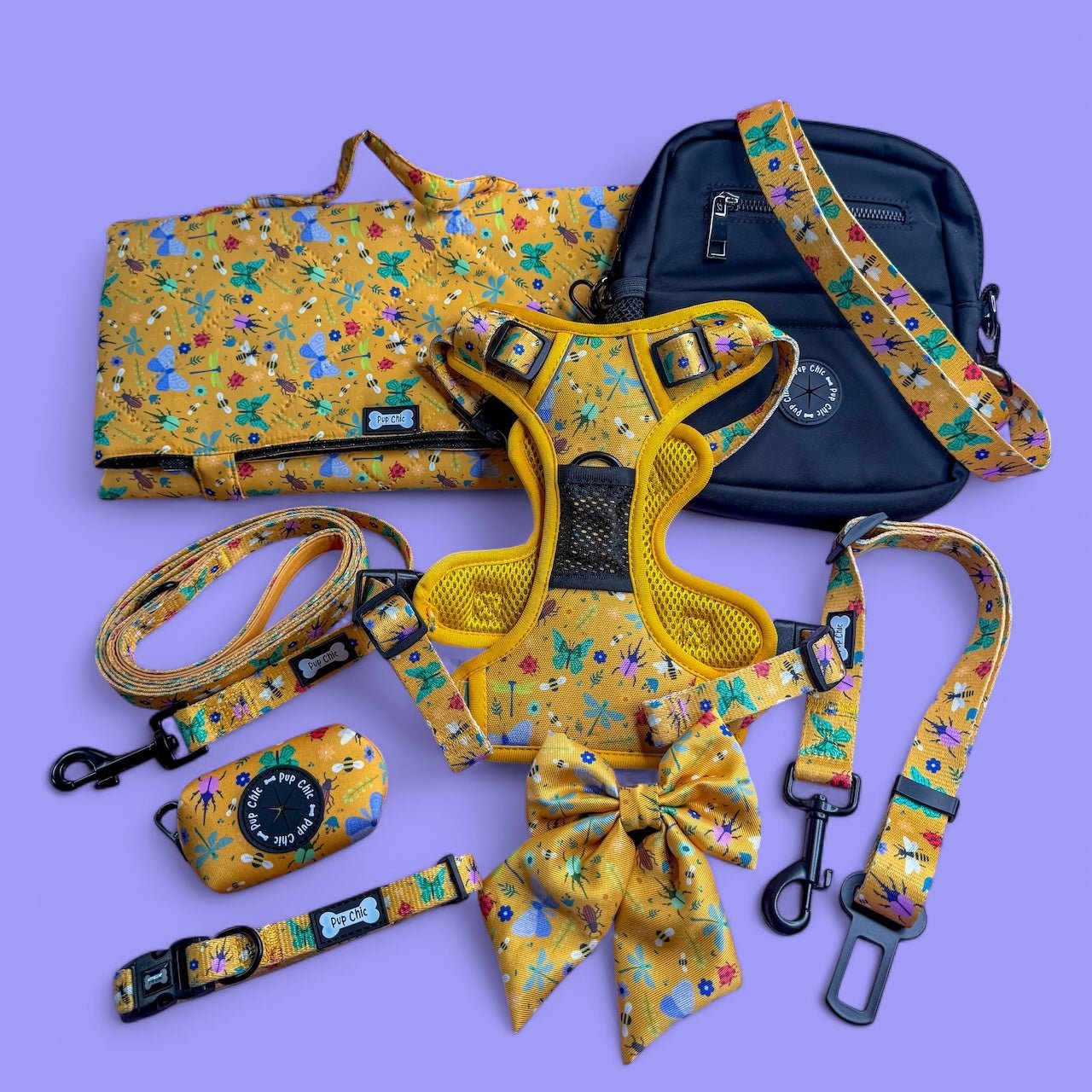 Summer Buzzin' Poo Bag Holder | Insect Print Dog Walk Accessory