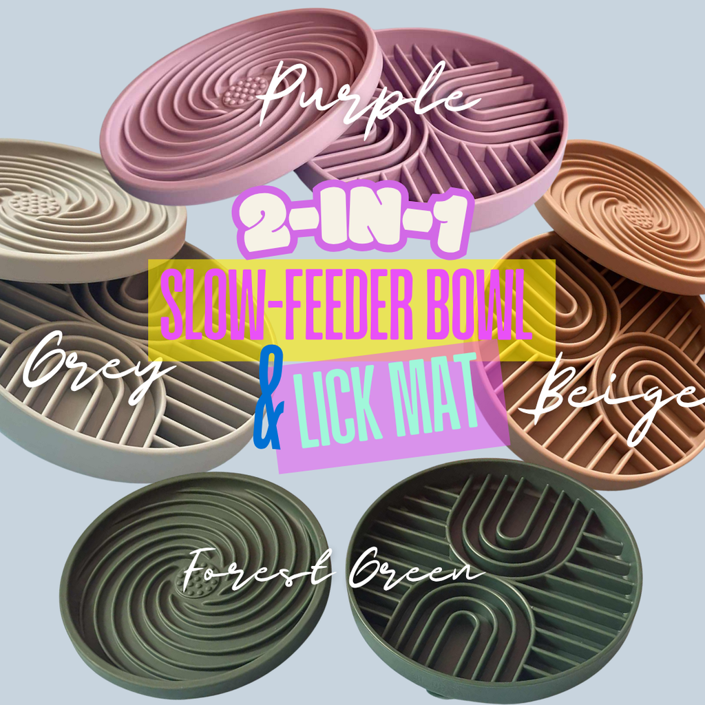 Slow & Steady - 2-in-1 Slow Feeder Bowl & Lick Mat | Calmer Mealtimes